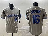 Men's Kansas City Royals #16 Bo Jackson Gray 2024 Away Limited Stitched Jersey,baseball caps,new era cap wholesale,wholesale hats